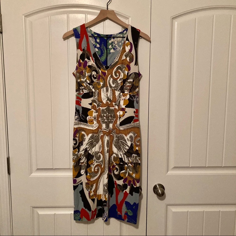 ETRO Women’s V-Neck Sheath Dress, Made in Italy, Size 46